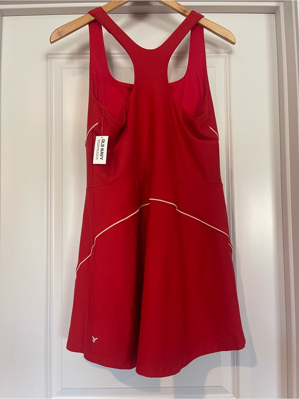 Old Navy Active Red Powersoft Go-Dry Tennis Dress Pickleball Pocket Built in Bra - Picture 4 of 15